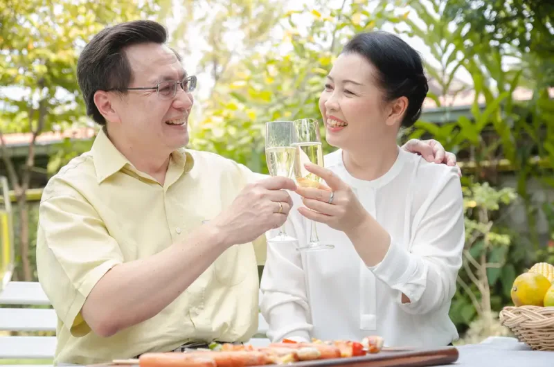 Asian couple enjoying clearer vision and improved quality of life after cataract surgery in Singapore Asian couple enjoying clearer vision and improved quality of life after cataract surgery in Singapore